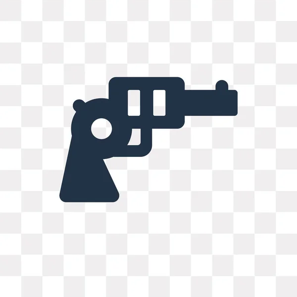 Icono Vector Revolver Aislado Sobre Fondo Transparente Concepto Transparencia Revolver — Archivo Imágenes Vectoriales