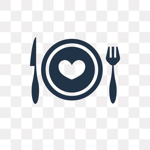 Romantic Dinner Vector Icon Isolated Transparent Background Romantic Dinner Transparency — Stock Vector