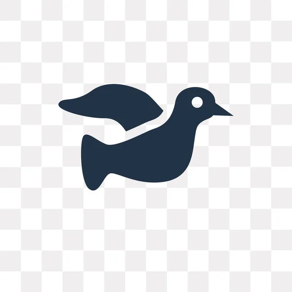 Icono Vector Dove Aislado Fondo Transparente Concepto Transparencia Dove Puede — Vector de stock