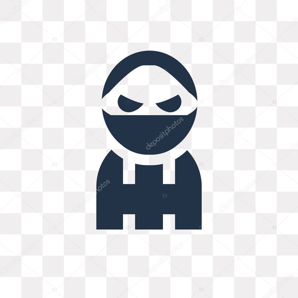 Thief vector icon isolated on transparent background, Thief transparency concept can be used web and mobile