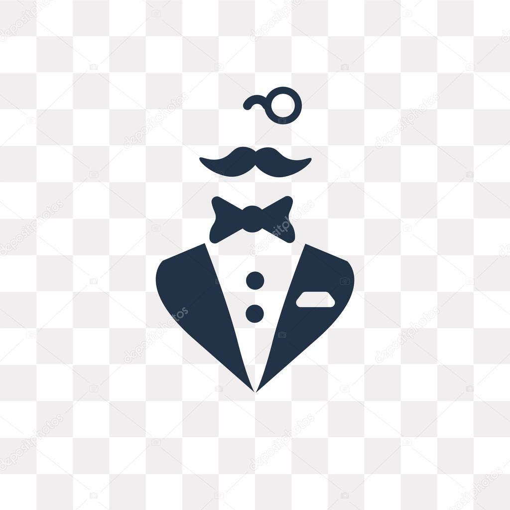 Tuxedo vector icon isolated on transparent background, Tuxedo transparency concept can be used web and mobile