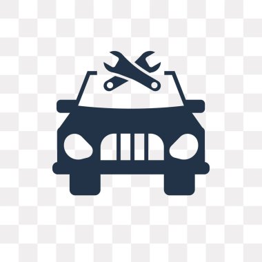Araba ile onarım ekipman vektör simgesi üzerinde şeffaf arka plan, araba tamir ekipmanları saydamlık kavramı ile izole kullanılan web ve mobil olabilir