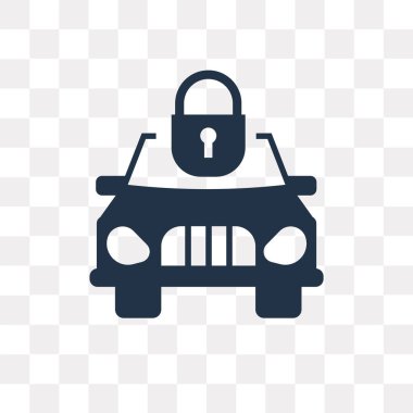 Araba ve asma kilit vektör simgesi üzerinde şeffaf arka plan, izole araba ve asma kilit saydamlık kavramı kullanılan web ve mobil olabilir