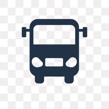 Otobüs ön görünüm vektör simge şeffaf arka plan üzerinde otobüs ön görünüm saydamlık kavramı izole kullanılan web ve mobil olabilir