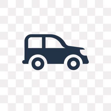 Saydam arka plan üzerinde küçük araba saydamlık kavramı izole küçük araba vektör simge kullandığınız web ve mobil olabilir
