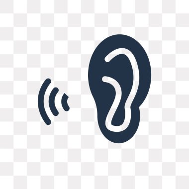 Saydam arka plan üzerinde kulak saydamlık kavramı izole kulak vektör simge kullandığınız web ve mobil olabilir