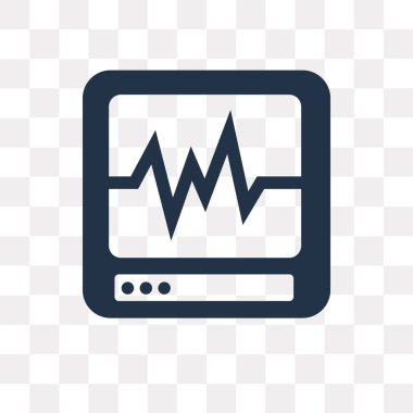 Saydam arka plan üzerinde kardiyogram saydamlık kavramı izole kardiyogram vektör simge kullandığınız web ve mobil olabilir