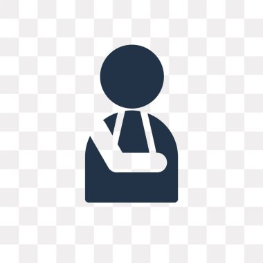 kırık kol vektör simgesi üzerinde şeffaf arka plan izole, kavramı kırık kol şeffaflık kullanılan web ve mobil olabilir