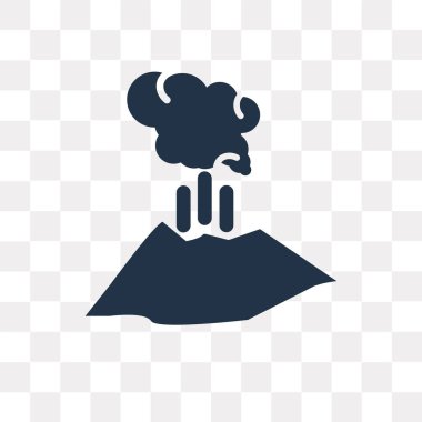 Volkan vektör simgesi üzerinde şeffaf arka plan izole patlayan, patlayan yanardağ saydamlık kavramı kullanılan web ve mobil olabilir