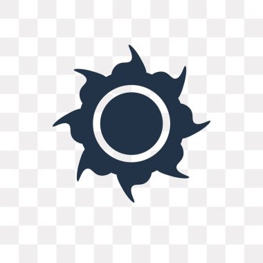 Güneş üzerinde şeffaf arka plan izole simge vektör, Güneş saydamlık kavramı kullanılan web ve mobil olabilir