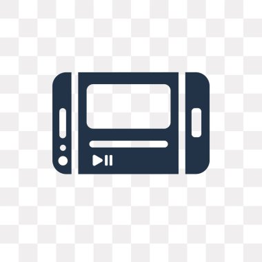 Media player vektör simgesi şeffaf arka plan üzerinde Media player saydamlık kavramı izole olabilir kullanılan web ve mobil