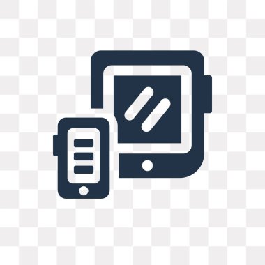 Kullandığınız web ve mobil gadget vektör simge şeffaf arka plan üzerinde Gadget saydamlık kavramı izole olabilir