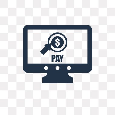 Ödeme üzerinde şeffaf arka plan izole tıklayın vektör simge ödemek-de tıkırtı saydamlık kavramı kullanılan web ve mobil olabilir
