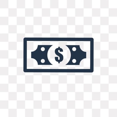 Saydam arka plan üzerinde para saydamlık kavramı izole para vektör simge kullandığınız web ve mobil olabilir