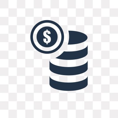 Saydam arka plan üzerinde sikke saydamlık kavramı izole sikke vektör simge kullandığınız web ve mobil olabilir