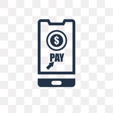 Saydam arka plan üzerinde mobil ödeme saydamlık kavramı izole mobil ödeme vektör simge kullandığınız web ve mobil olabilir