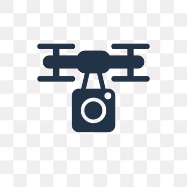 Saydam arka plan üzerinde dron saydamlık kavramı izole dron vektör simge kullandığınız web ve mobil olabilir