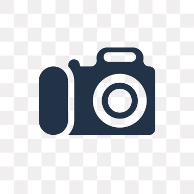 Fotoğraf kamera vektör simgesi şeffaf arka plan, fotoğraf kamera saydamlık kavramı izole olabilir kullanılan web ve mobil
