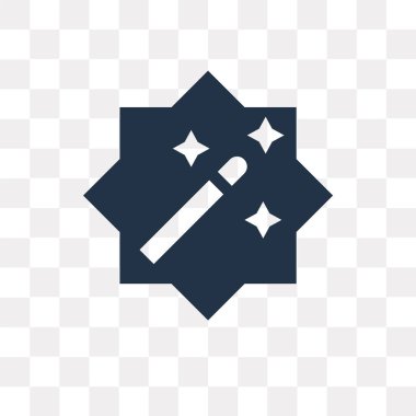 Sihirli değnek vektör simge şeffaf arka plan üzerinde sihirli değnek saydamlık kavramı izole kullanılan web ve mobil olabilir