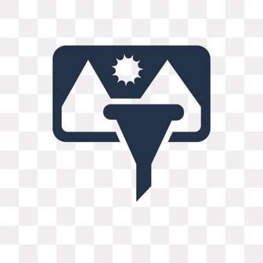 Filtre vektör simgesi şeffaf arka plan üzerinde filtre saydamlık kavramı izole olabilir kullanılan web ve mobil