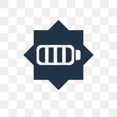 Pil vektör simgesi şeffaf arka plan üzerinde pil saydamlık kavramı izole olabilir kullanılan web ve mobil