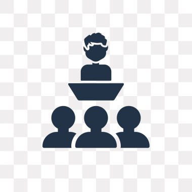 Saydam arka plan üzerinde konferans saydamlık kavramı izole konferans vektör simge kullandığınız web ve mobil olabilir