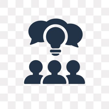 Vektör simgesi üzerinde şeffaf arka plan izole beyin fırtınası, beyin fırtınası saydamlık kavramı kullanılan web ve mobil olabilir