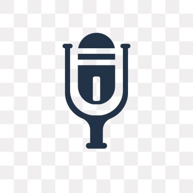 Saydam arka plan üzerinde mikrofon saydamlık kavramı izole mikrofon vektör simge kullandığınız web ve mobil olabilir