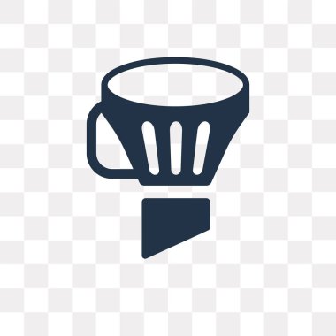 Huni vektör simgesi şeffaf arka plan üzerinde huni saydamlık kavramı izole olabilir kullanılan web ve mobil