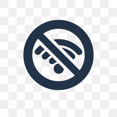 Vektör simgesi üzerinde şeffaf arka plan izole yasak, yasak saydamlık kavramı kullanılan web ve mobil olabilir