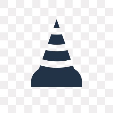 Saydam arka plan üzerinde trafik koni saydamlık kavramı izole trafik koni vektör simge kullandığınız web ve mobil olabilir