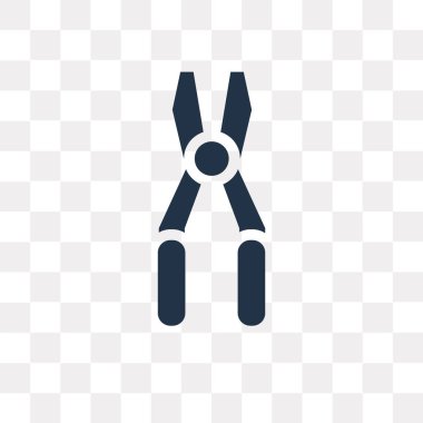 Pense şeffaf arka plan üzerinde izole simge vektör, pense saydamlık kavramı kullanılan web ve mobil olabilir