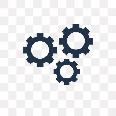 Saydam arka plan üzerinde dişli saydamlık kavramı izole dişli vektör simge kullandığınız web ve mobil olabilir