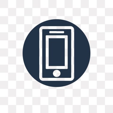 Kullanılan web ve mobil telefon vektör simge şeffaf arka plan üzerinde telefon saydamlık kavramı izole olabilir