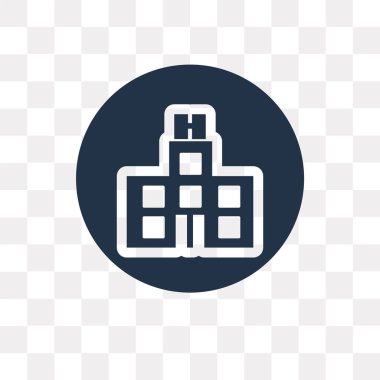 Kullandığınız web ve mobil hastane vektör simge şeffaf arka plan üzerinde hastane saydamlık kavramı izole olabilir