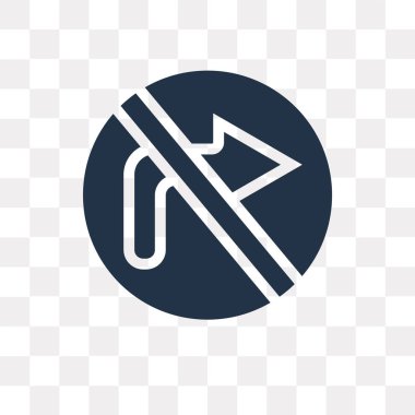 İzole sağ vektör simge şeffaf arka plan üzerinde hiçbir dönüş yok çevirmek doğru saydamlık kavramı kullanılan web ve mobil olabilir