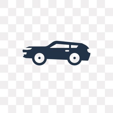 Saydam arka plan üzerinde araba saydamlık kavramı izole araba vektör simge kullandığınız web ve mobil olabilir