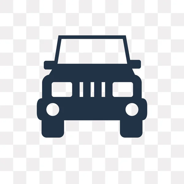 Jeep Icona Vettoriale Anteriore Isolato Sfondo Trasparente Jeep Concetto Trasparenza — Vettoriale Stock