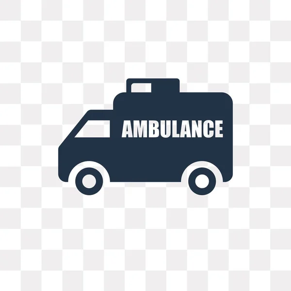 Big Ambulance Facing Left Vector Icon Isolated Transparent Background Big — Stock Vector