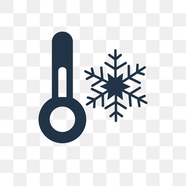 Cold Temperature Vector Icon Isolated Transparent Background Cold Temperature Transparency — Stock Vector