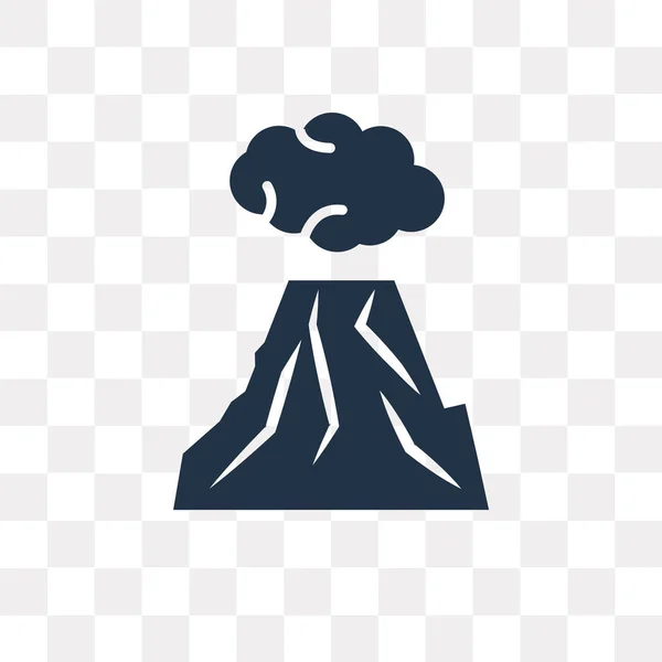 噴火火山ベクトルのアイコンが透明な背景に分離 火山の噴火の透明性の概念は使用する Web とモバイルをすることができます — ストックベクタ