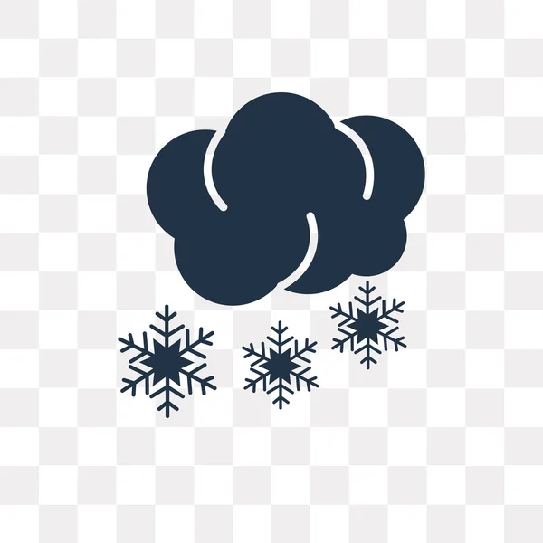 Snoflakes Winter Cloud Vector Pictogram Geïsoleerd Transparante Achtergrond Snoflakes Winter — Stockvector