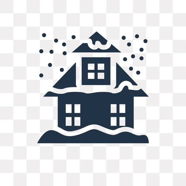 Snowy House Vector Icon Isolated Transparent Background Snowy House Transparency — Stock Vector