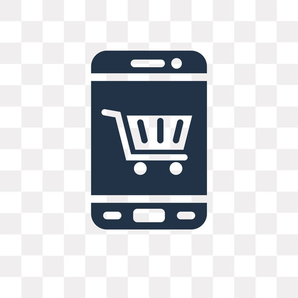 Shopping cart vector icon isolated on transparent background, Shopping cart transparency concept can be used web and mobile
