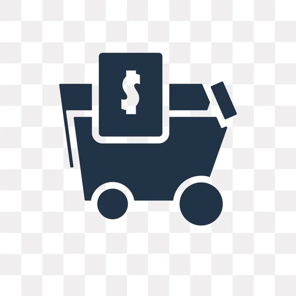 Icono Vector Carrito Compras Aislado Sobre Fondo Transparente Concepto Transparencia — Vector de stock