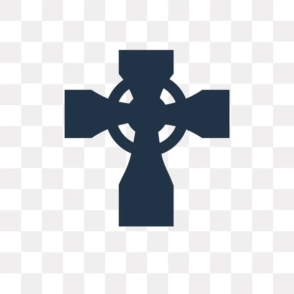 Кельтский Крест Вектор Значок Изолирован Прозрачном Фоне Кельтский Кросс Прозрачность — стоковый вектор