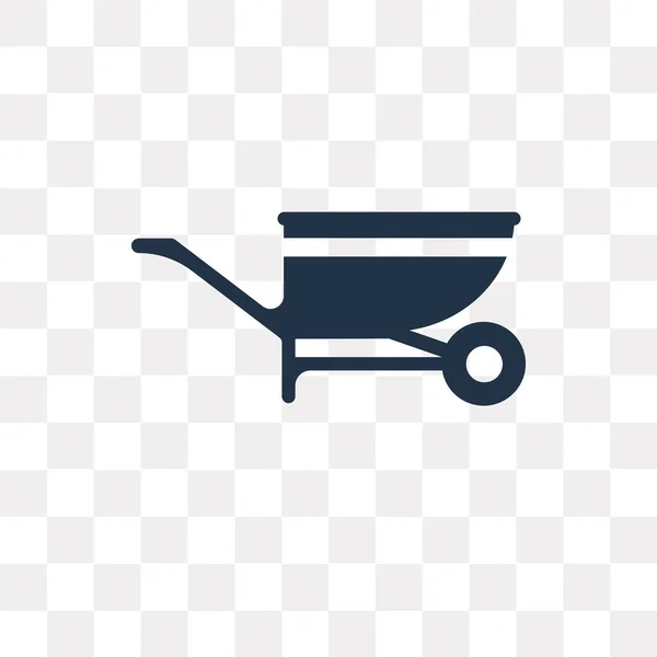 Wheelbarrow Vector Icono Aislado Sobre Fondo Transparente Wheelbarrow Concepto Transparencia — Vector de stock