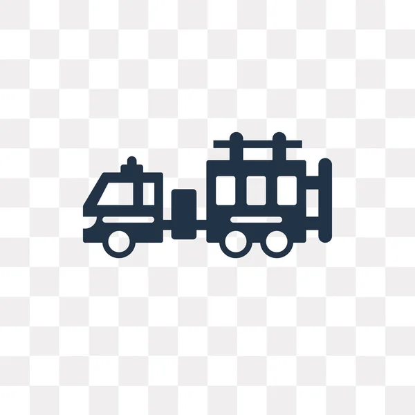 Fire Truck Vector Pictogram Geïsoleerd Transparante Achtergrond Fire Truck Transparantie — Stockvector