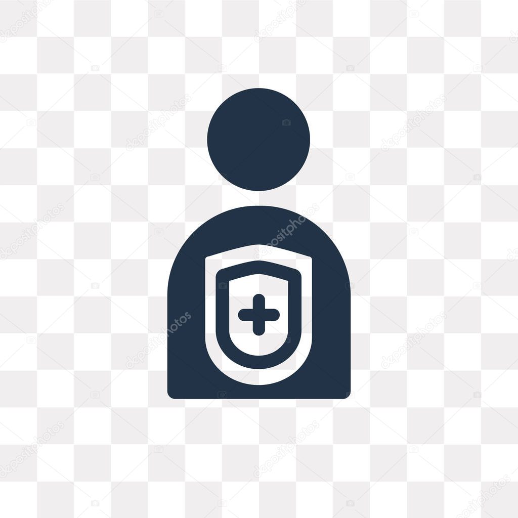 Patient vector icon isolated on transparent background, Patient transparency concept can be used web and mobile