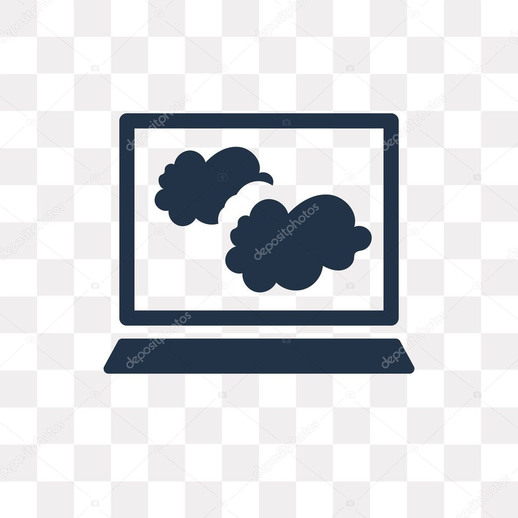 Cloudy vector icon isolated on transparent background, Cloudy transparency concept can be used web and mobile